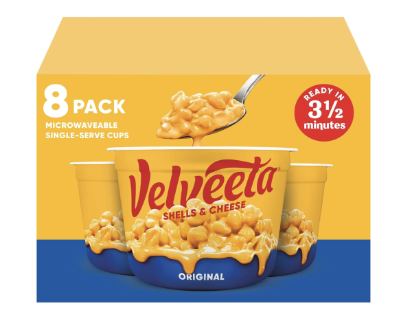 Velveeta Shells & Cheese Original Microwaveable Shell Pasta & Cheese Sauce, 8 ct Box, 2.39 oz Cups